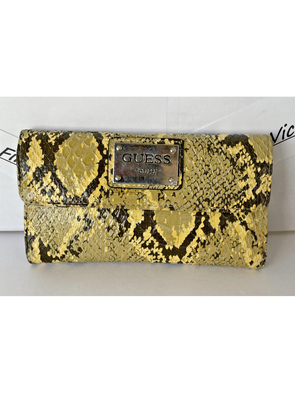 GUESS by Marciano Snakeskin Patterned Bifold Clutch Wallet